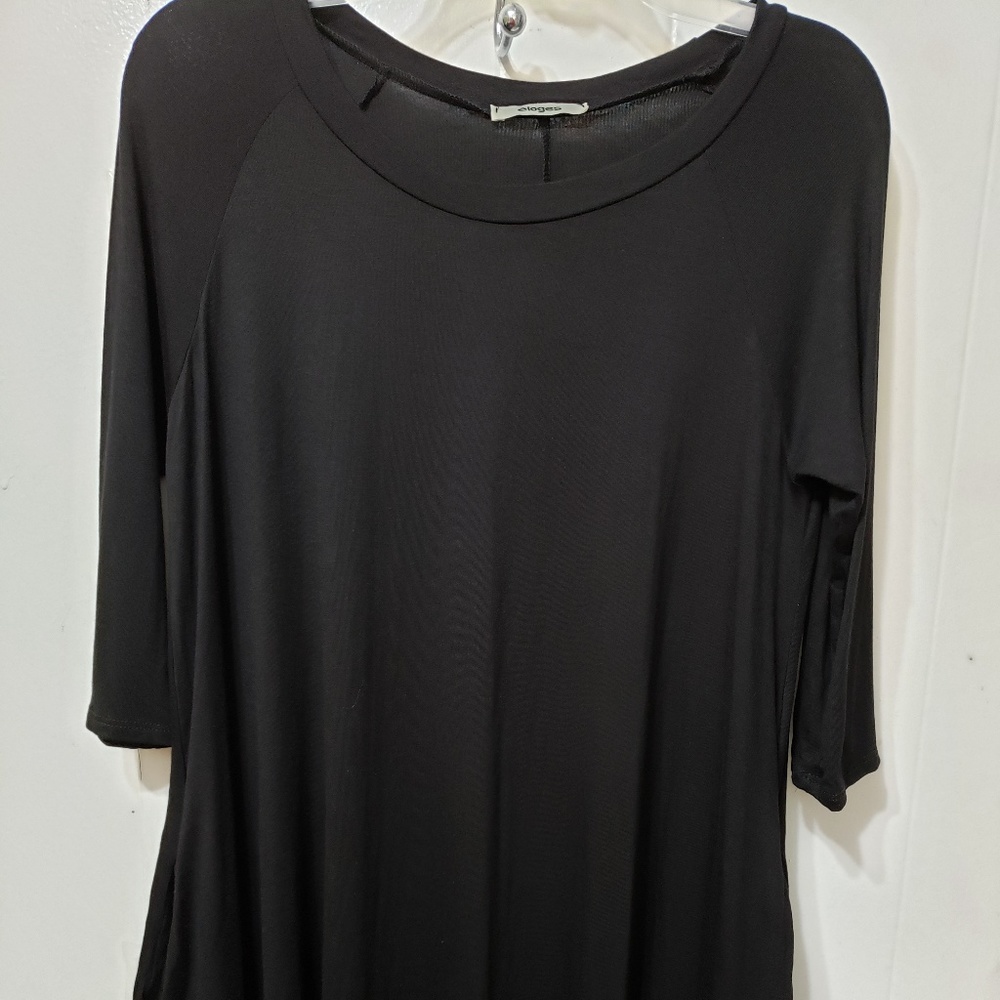 Eloges Women's Black Swing Tunic w/Pockets